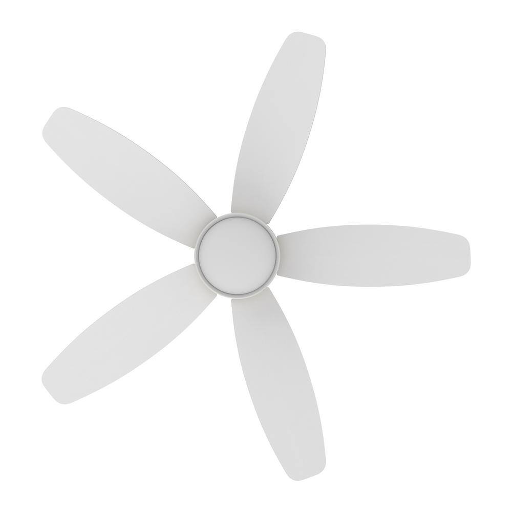 CARRO Povjeta 48 in. Color Changing Integrated LED Indoor White 10-Speed DC Ceiling Fan with Light Kit and Remote Control HCFR485Q5-L11-W1-1-FMA