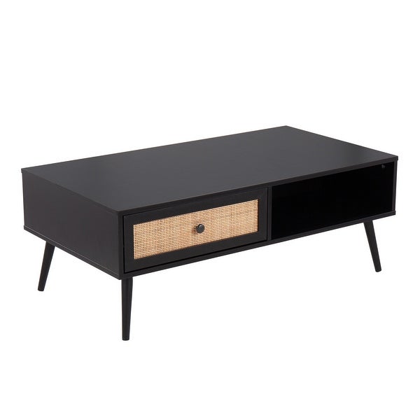 Ailani Coffee Table with Rattan Accent