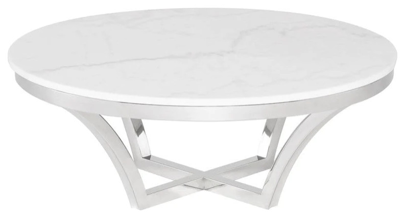 Azalia White Marble Coffee Table   Contemporary   Coffee Tables   by Virgil Stanis Design  Houzz