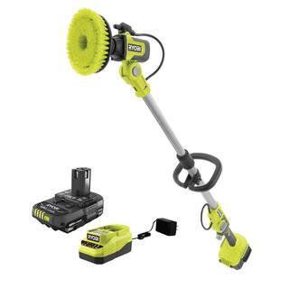 RYOBI ONE+ 18V Cordless Soap Dispensing Scrubber Kit with 2.0 Ah Battery and Charger PCL1701K