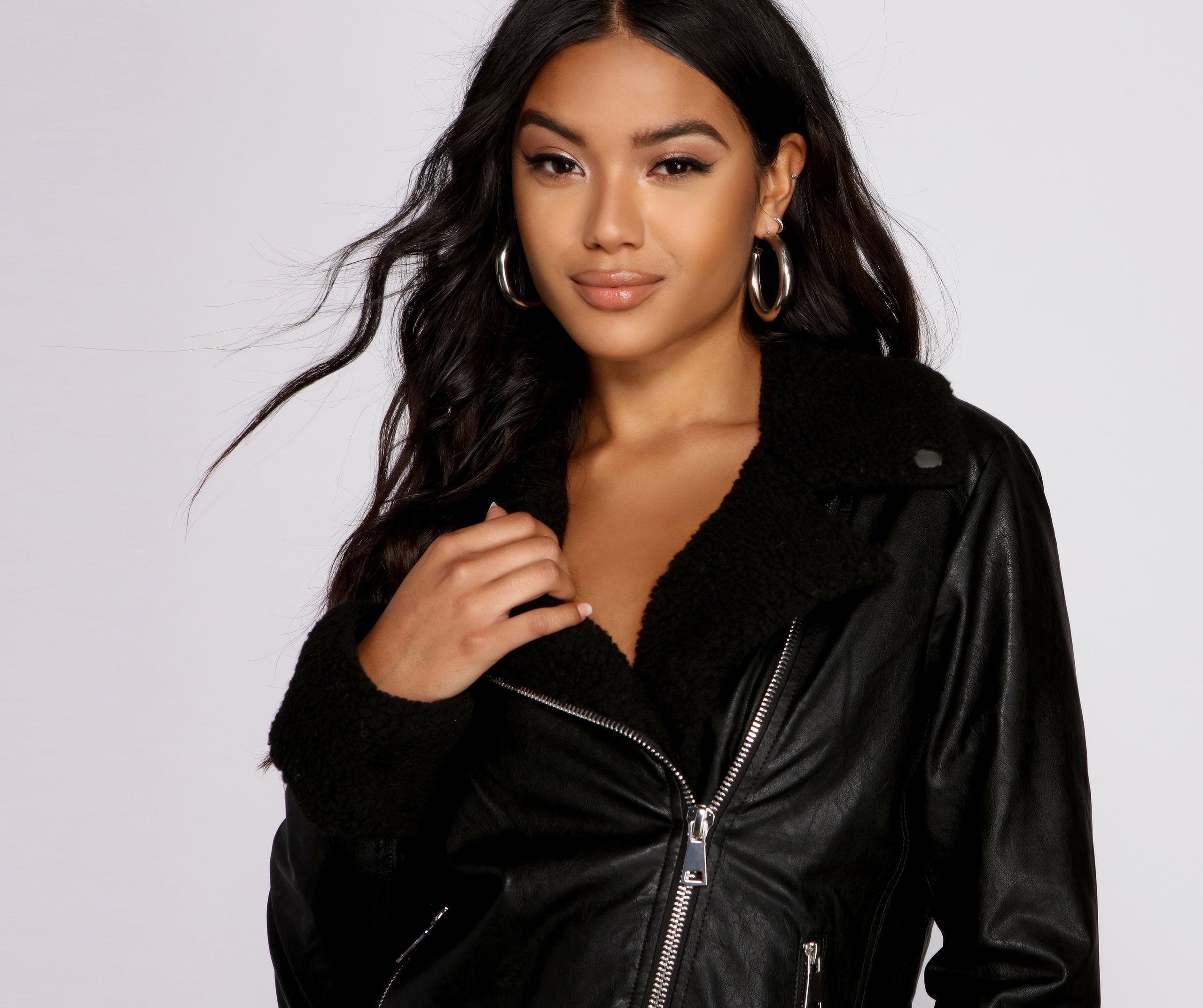 Let's Keep It Chic Moto Sherpa Jacket