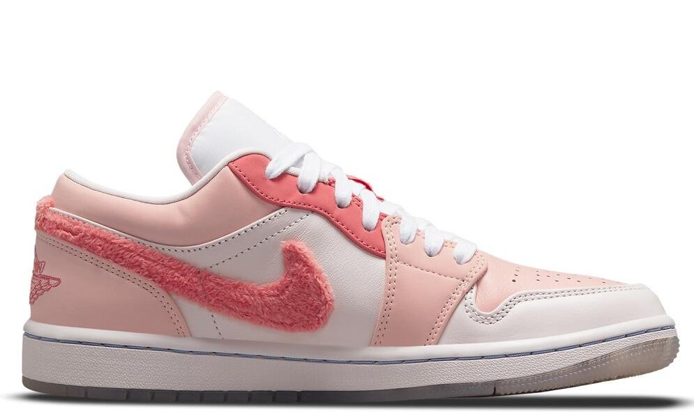 Air Jordan 1 Low White Pink Grey Shoes DM5443-666