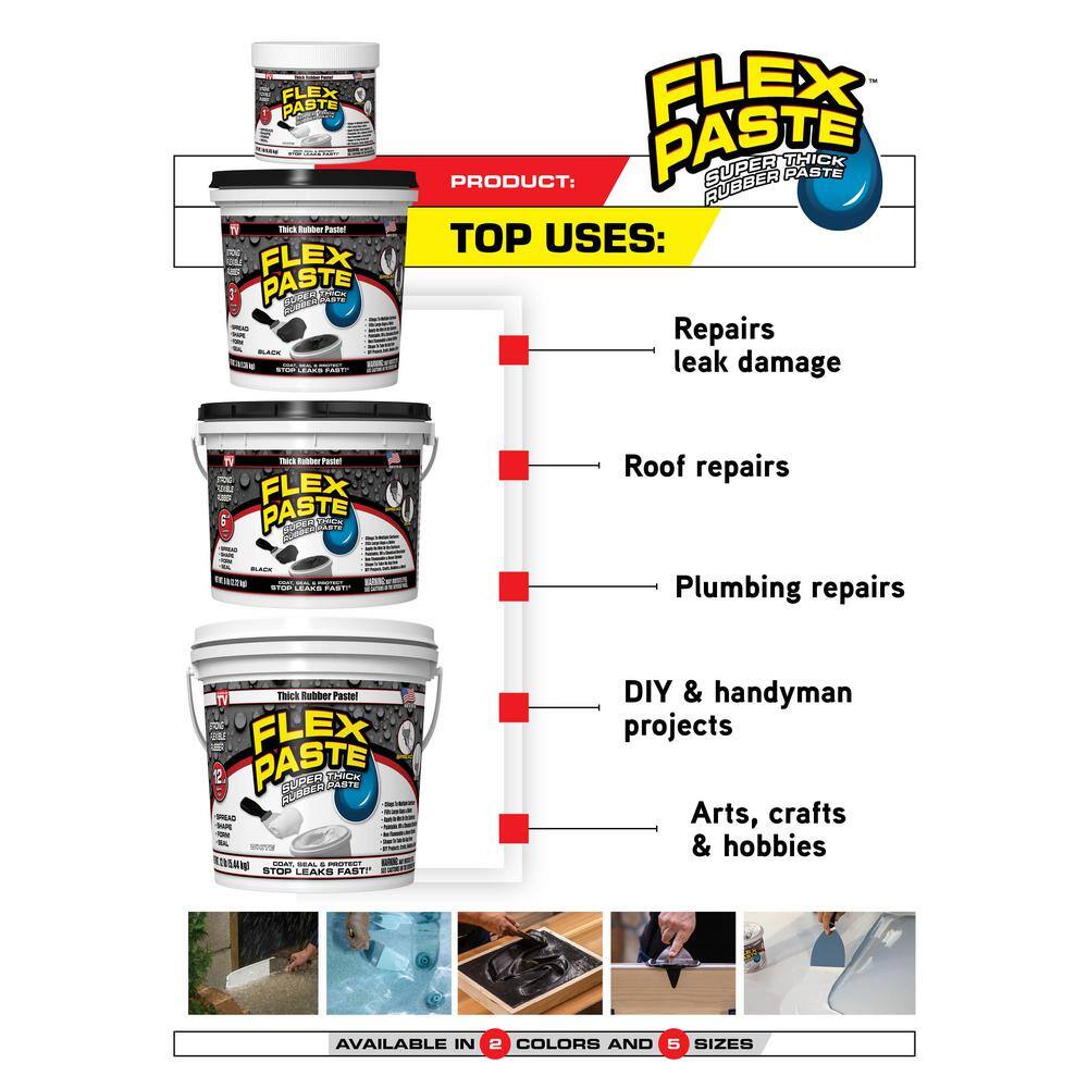 FLEX SEAL FAMILY OF PRODUCTS Flex Paste 3 lb. White All Purpose Strong Flexible Watertight Multipurpose Sealant (4-Pack) PFSWHTR32-CS