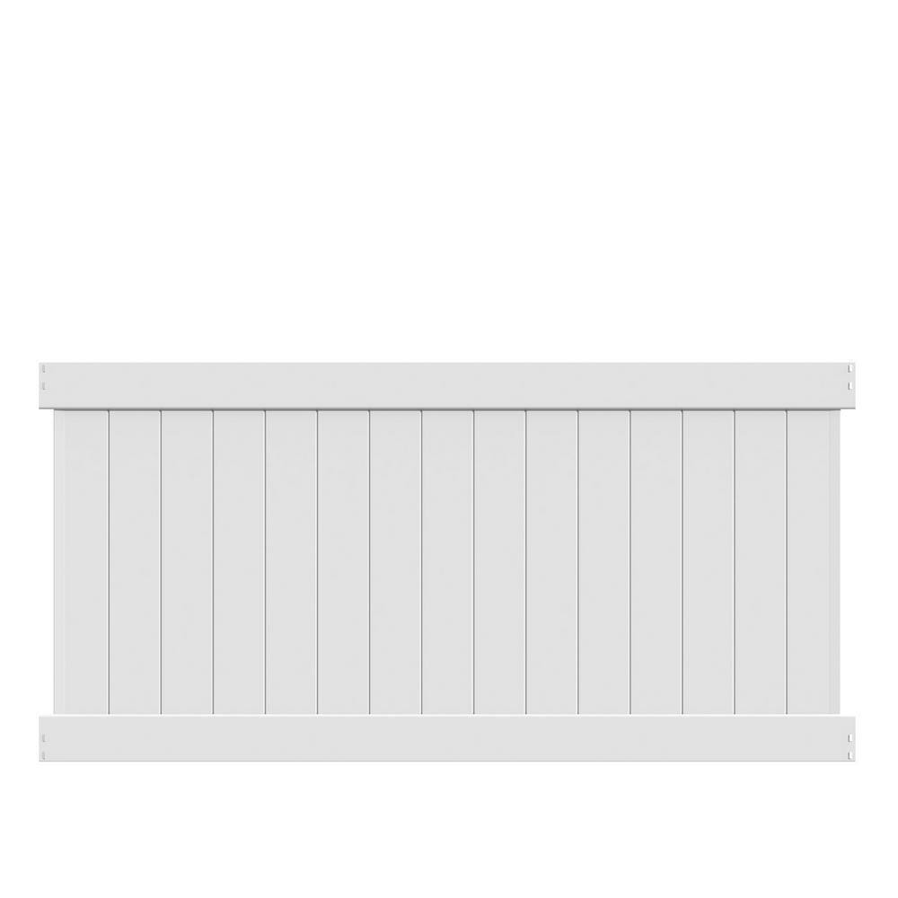 Barrette Outdoor Living Bryce 4 ft. H x 8 ft. W White Vinyl Un-Assembled Fence Panel 73014723