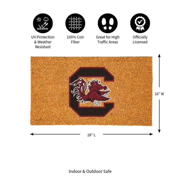 Evergreenncaasouth Carolina Gamecocks Logo Natural Coir 28 X 16 Inches Indoor Outdoor Doormat