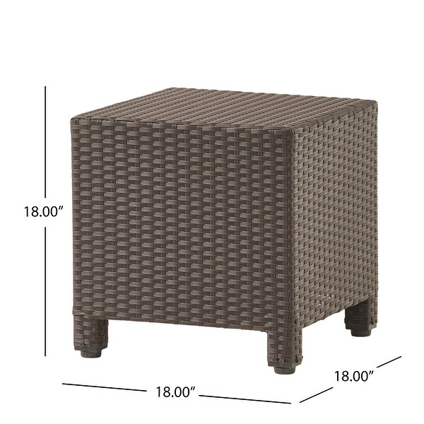 Clean Cube Shape Wicker Coffee Table