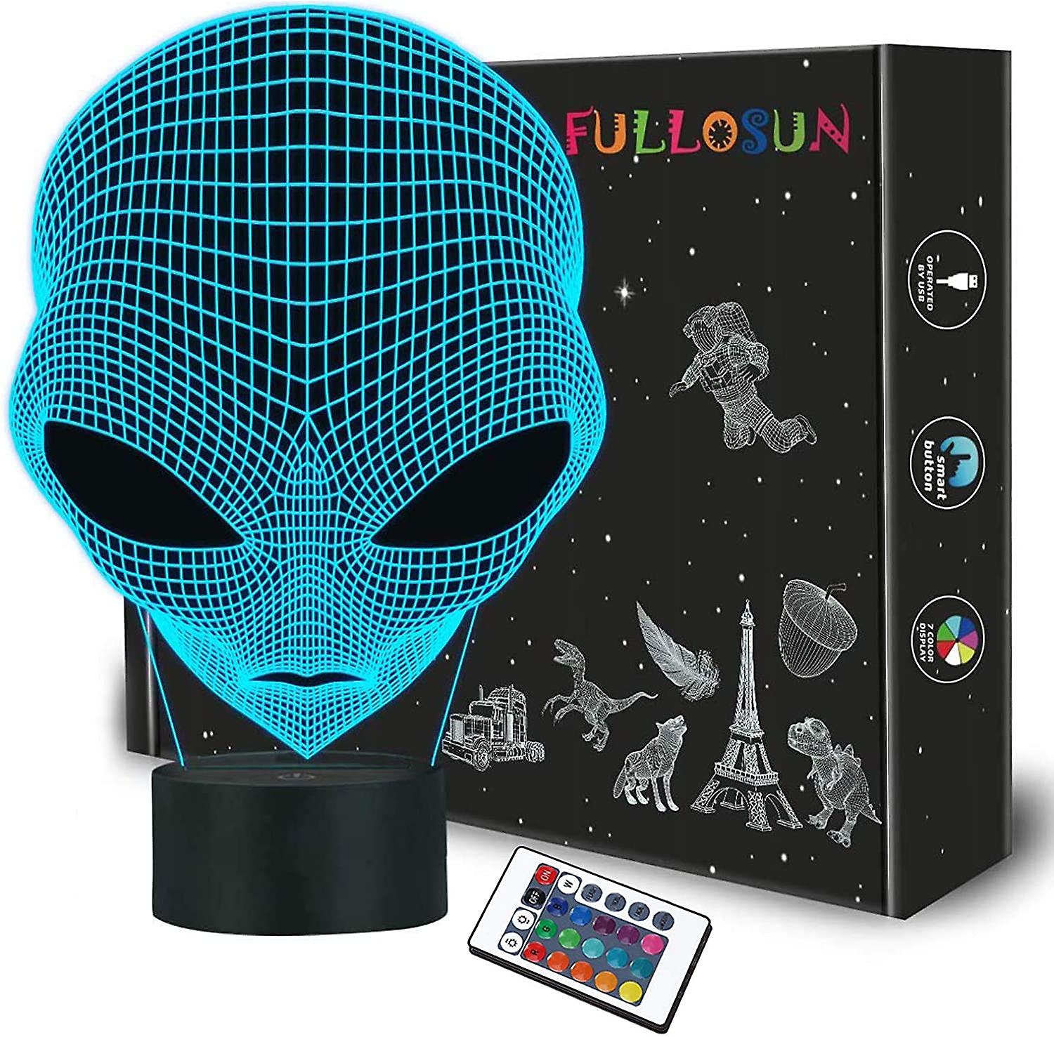 3d Night Light Alien Night Light Martian Et Projection Led Lamp Alien Illusion Lamp For Kids Room Home Decor Christmas Birthday Gifts With Remote Cont