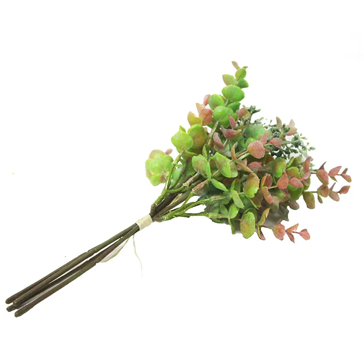 Manufacturer wholesale artificial garden landscape wedding decoration green leaves foliage bunch seeded eucalyptus spray