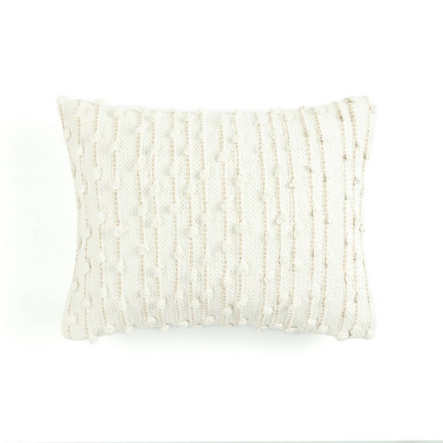 San Woven Lumbar Throw Pillow White Lush D cor