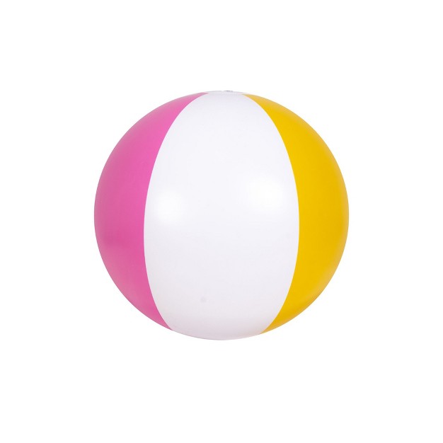 Inflatable 6 panel Beach Ball Swimming Pool Toy White pink