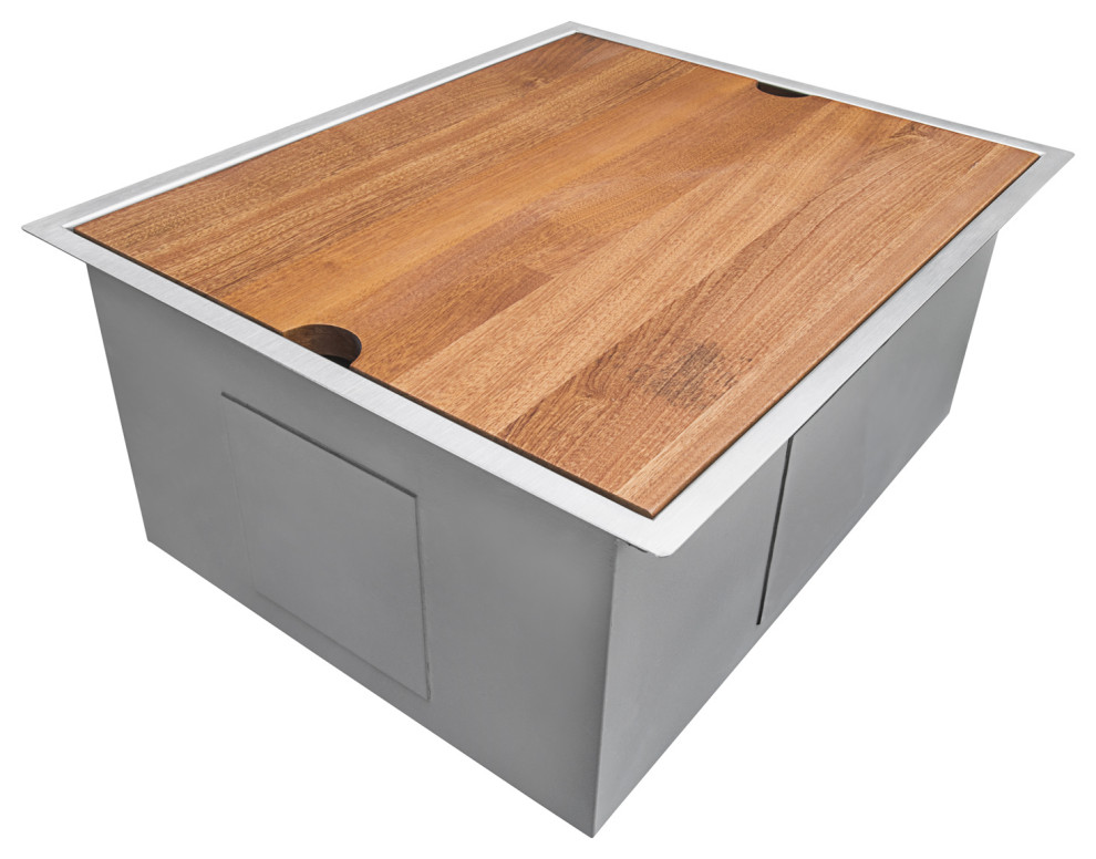 Ruvati RVH8316 13 quotWorkstation Bar Prep Sink Undermount Stainless  Single Bowl   Bar Sinks   by Blue Bath  Houzz