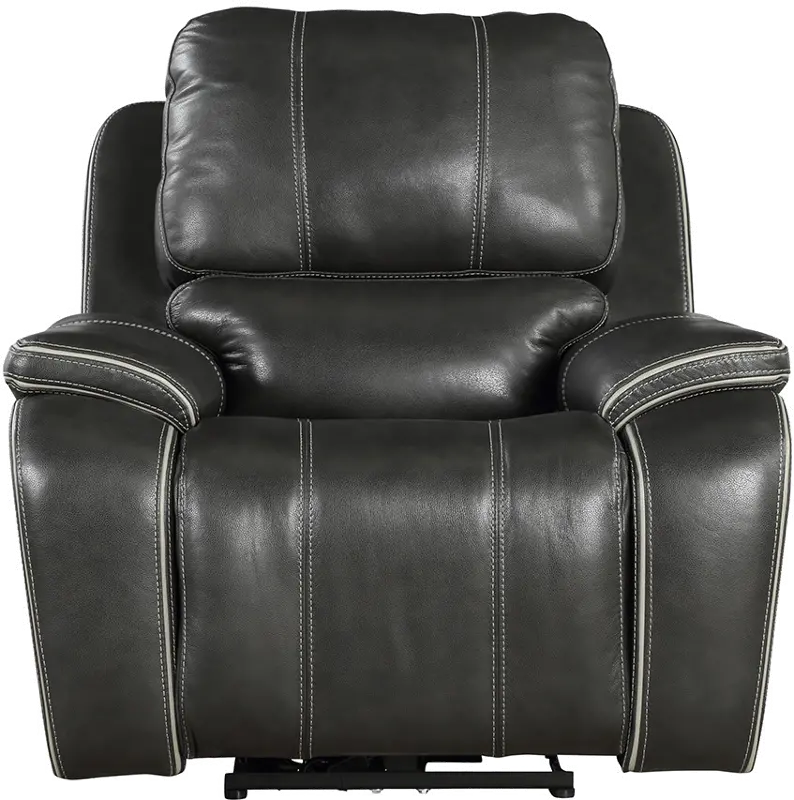 Harry Cyclone Dark Gray Leather-Match Power Recliner