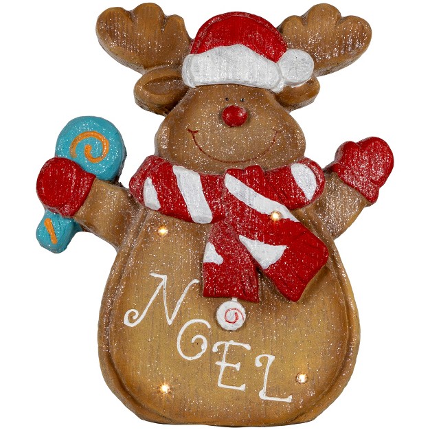 Led Lighted Noel Gingerbread Reindeer Christmas Decoration