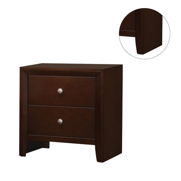 Wood Nightstand with 2 Drawers Rich Merlot - - 34976846