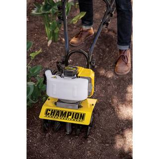 Champion Power Equipment 9.5 in. 43 cc 2-Stroke Portable Gas Garden Tiller Cultivator with Adjustable Depth 100882