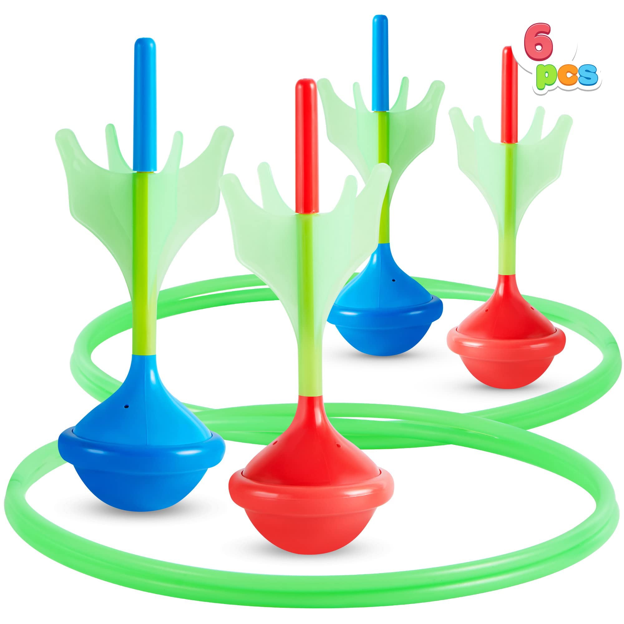 JOYIN Lawn Darts Game Set for Kids and Adults - Glow in The Dark Outdoor Games Lawn Games for Adults and Family， Soft Tip Lawn Darts Set for Kids Camping Games， Outside Yard Games