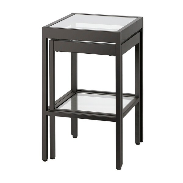 Alexis Metal/ Tempered Glass Nesting Tables