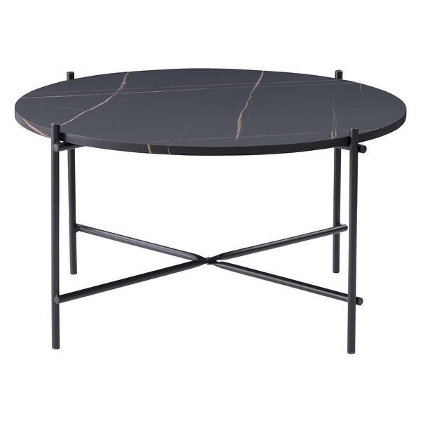 CorLiving Ayla Black Marbled Effect Coffee Table