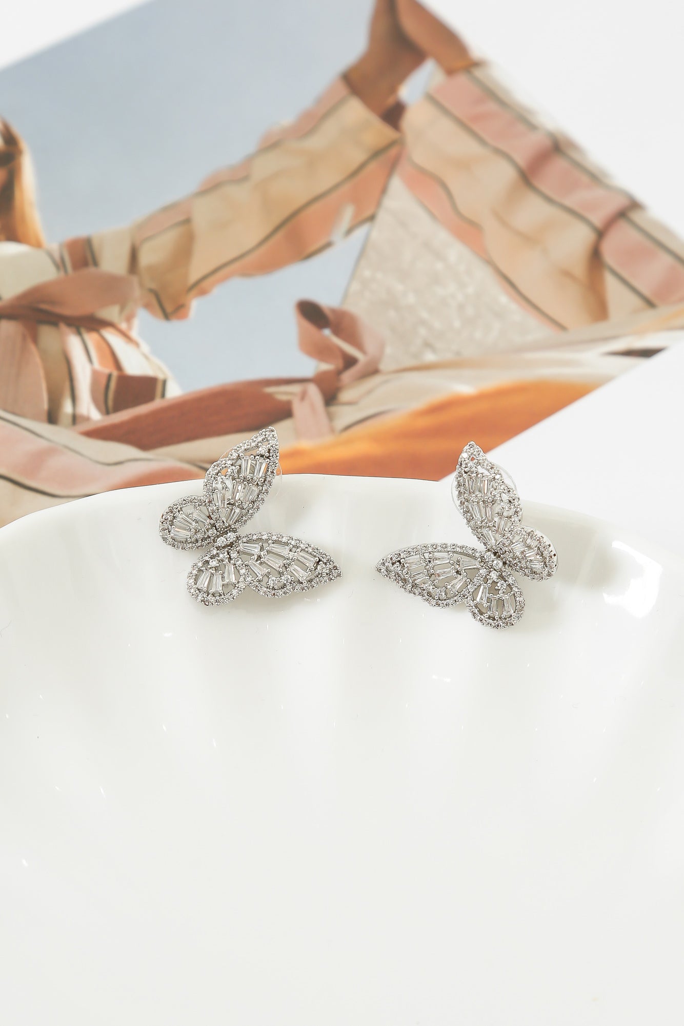 Live The Afterglow Butterfly Earrings Silver