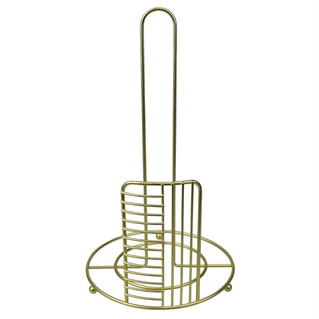 Home Basics Halo Free Standing Steel Paper Towel Holder Gold