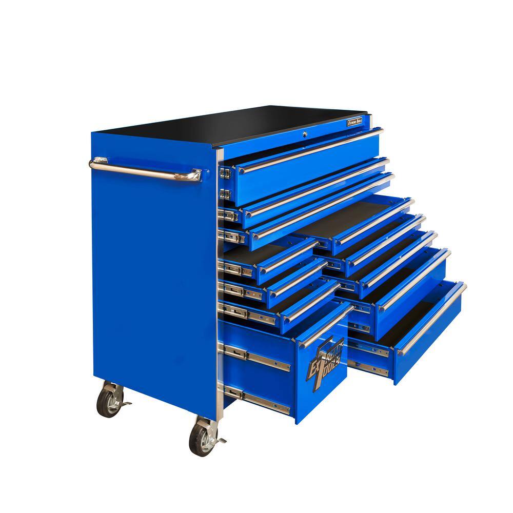 Extreme Tools THD Series 55 in. 12-Drawer Roller Cabinet Tool Chest in Blue THD552112RCBL