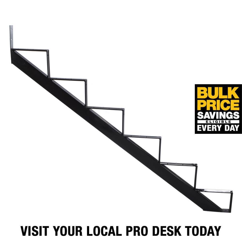 Pylex 6-Steps Steel Stair Stringer black 7-12 in. x 10-14 in. (Includes 1 Stair Riser) 13906