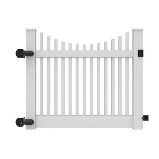 Barrette Outdoor Living Yukon Scallop 5 ft. W x 4 ft. H White Vinyl Un-Assembled Fence Gate 73014750