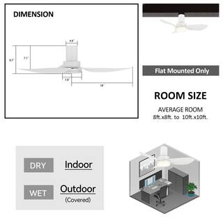 CARRO Daisy 36 in. Dimmable LED IndoorOutdoor White Smart Ceiling Fan with Light and Remote Works with AlexaGoogle Home HS363V2-L12-W1-1-FM