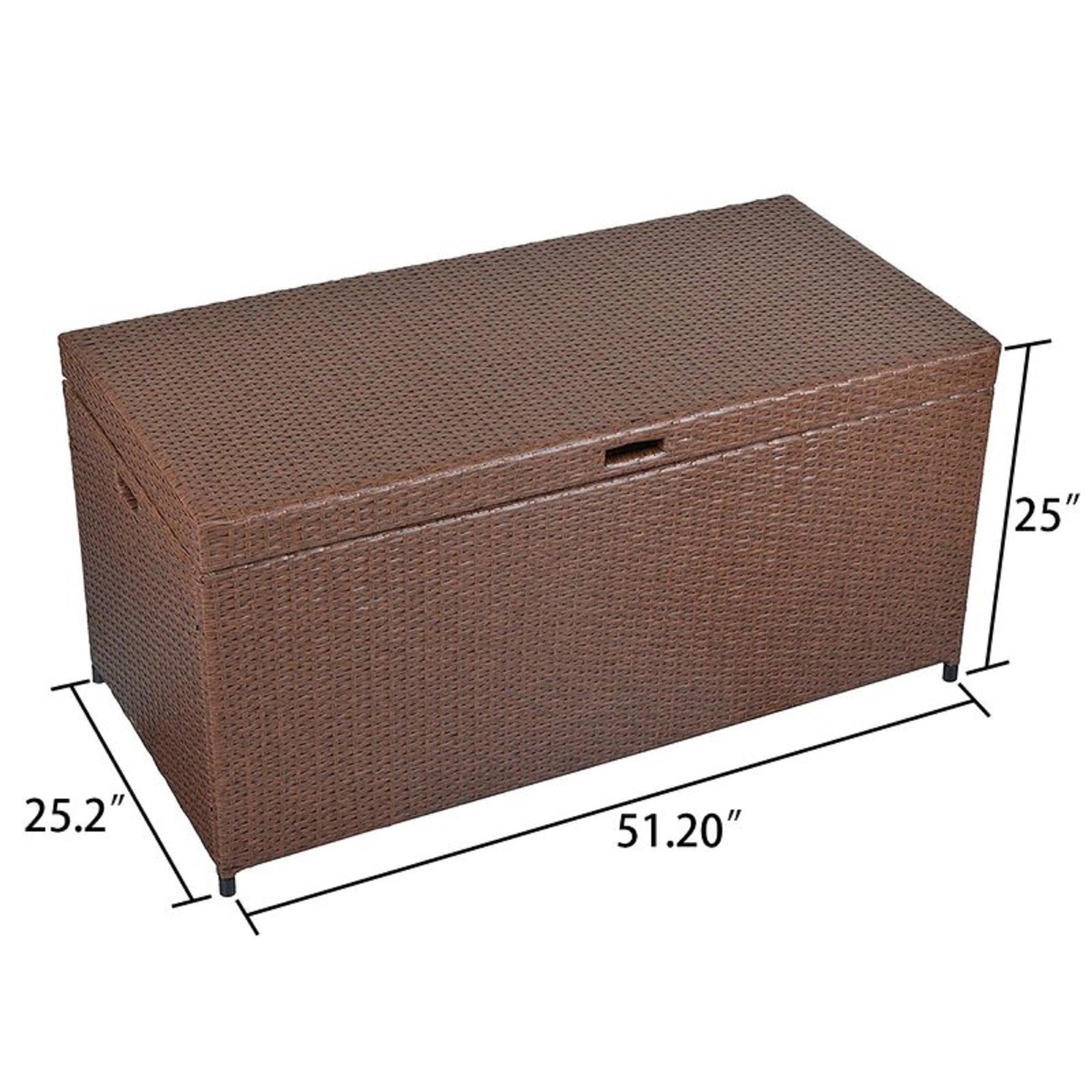 Cozyhom 140 Galllons Storage Box,Outdoor All Weather Bin Deck Box,Brown