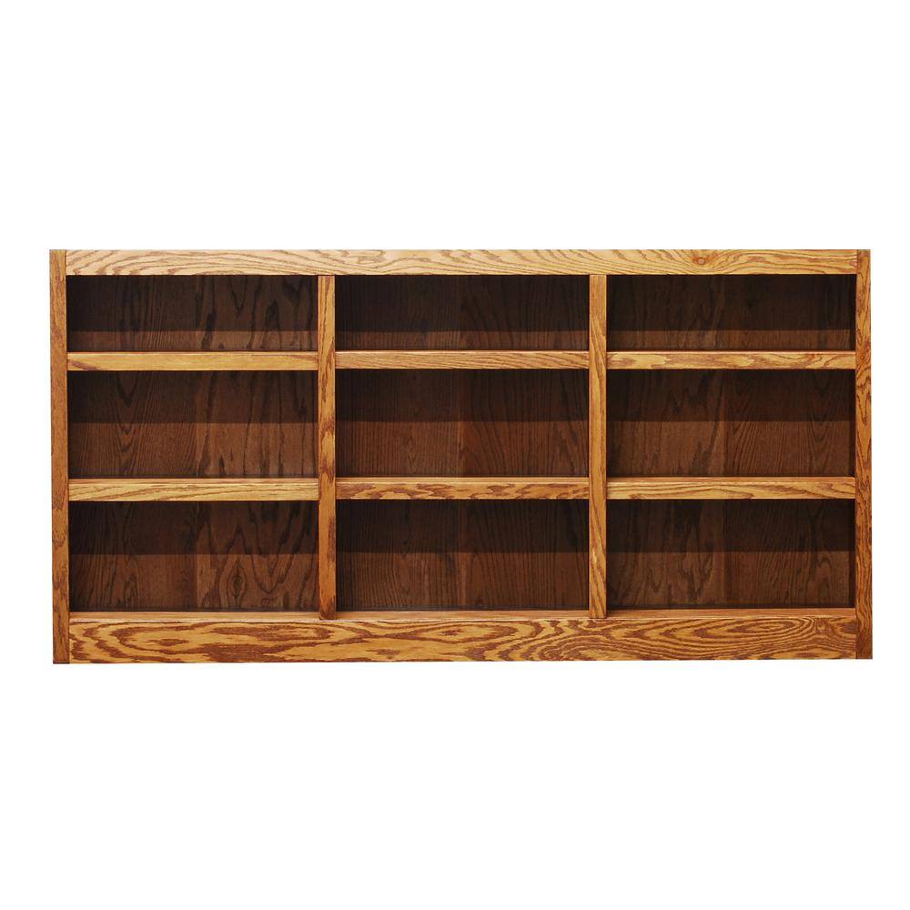 Concepts In Wood 36 in. Dry Oak Wood 9-shelf Standard Bookcase with Adjustable Shelves MI7236-D