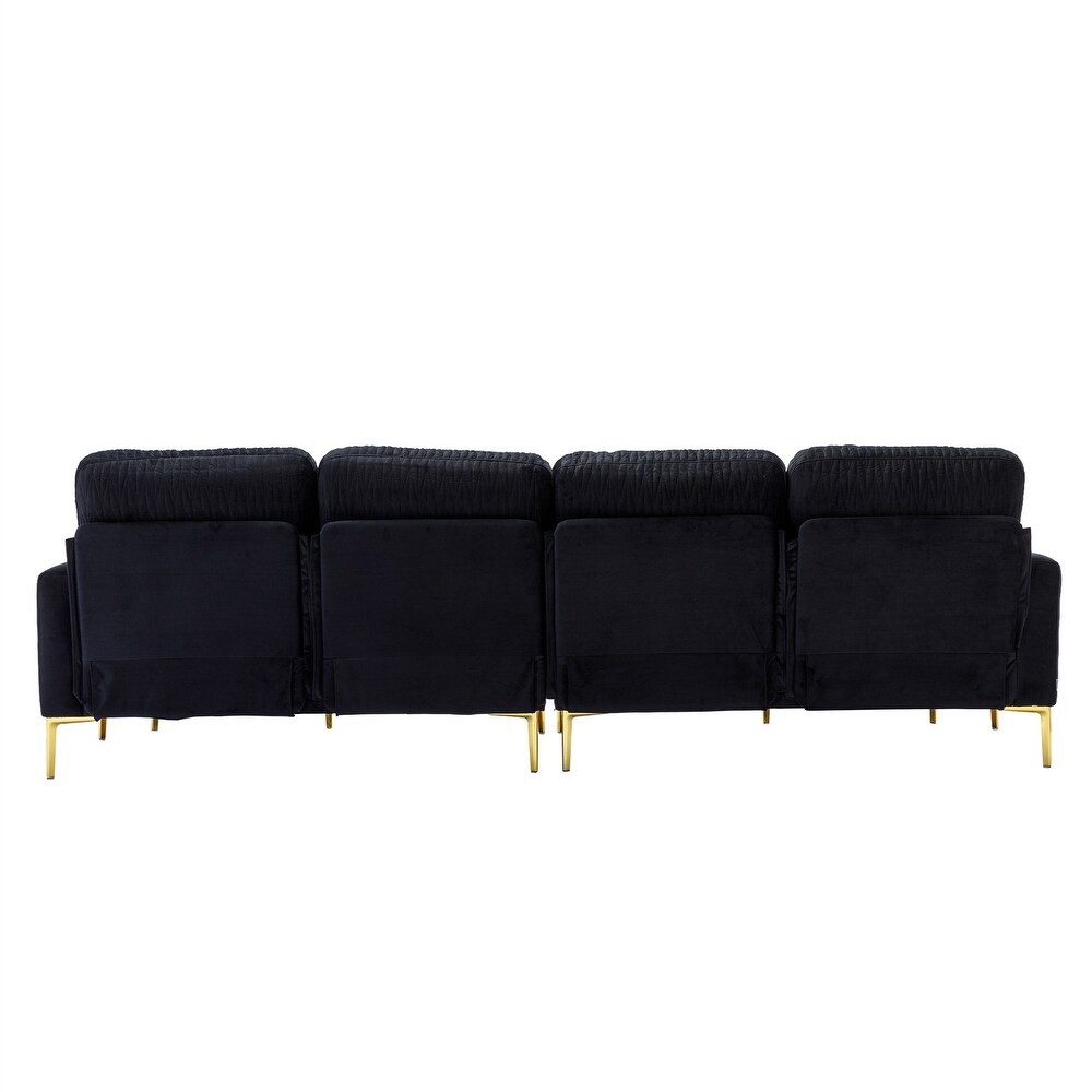 Velvet Living Room Sectional Sofa