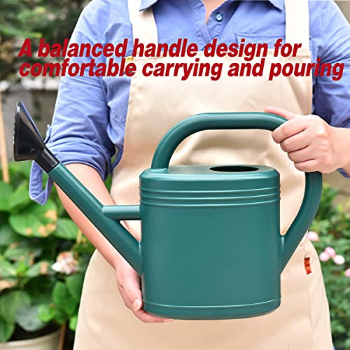 NERUB Watering Can 1 Gallon for Indoor Plants, Garden Watering Cans Outdoor Plant House Flower, Gallon Watering Can Large Long Spout with Sprinkler Head (Blue)