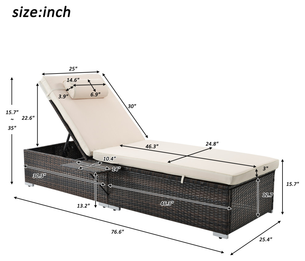 Oaks Aura 2 Piece Outdoor PE Wicker Chaise Lounge   Tropical   Outdoor Chaise Lounges   by Five Oaks Furniture  Houzz