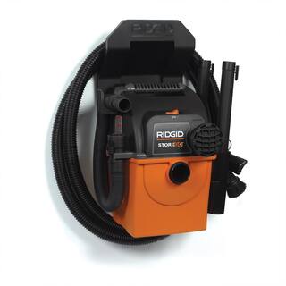 RIDGID 5 Gallon 5.0 Peak HP Portable Wall-Mountable WetDry Shop Vacuum with Filter Two Locking Hoses and Accessories WD5500