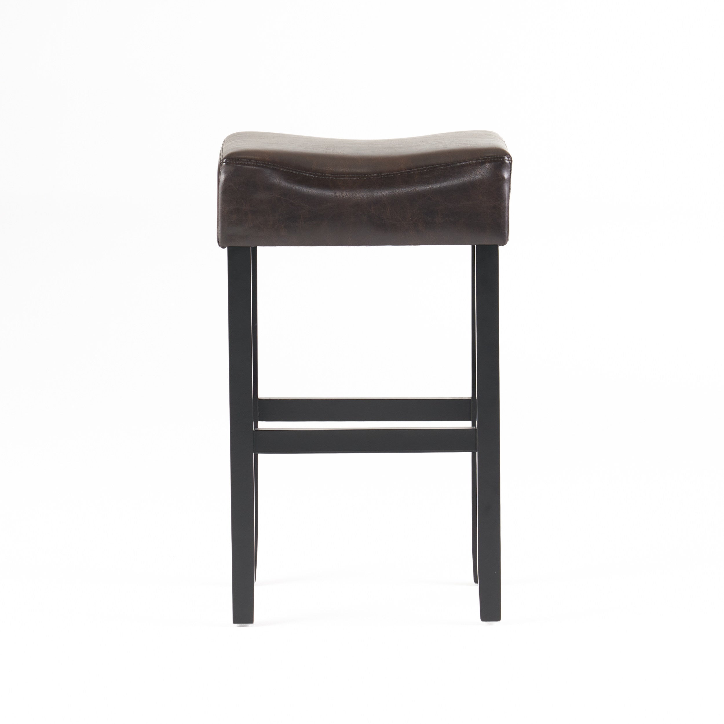 Adler 30-Inch Brown Leather Backless Bar Stool (Set of 2)