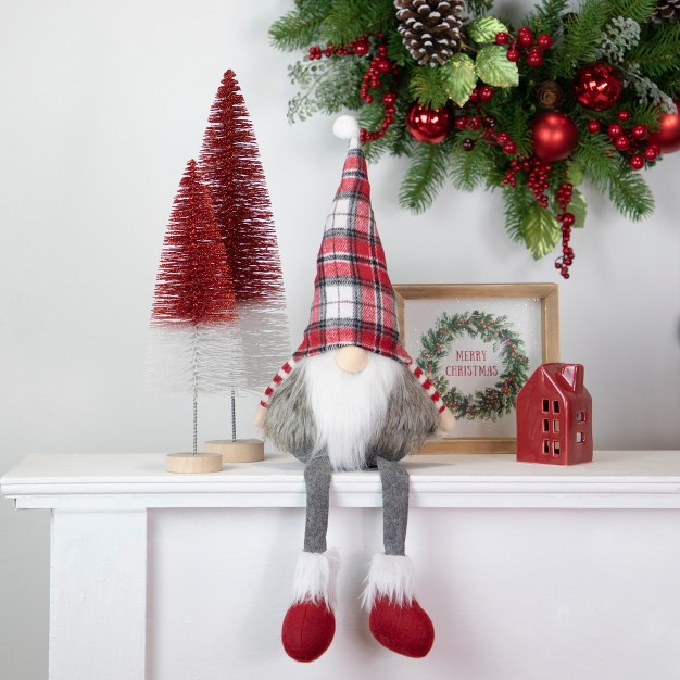 Glittered Red And White Sisal Tabletop Christmas Tree