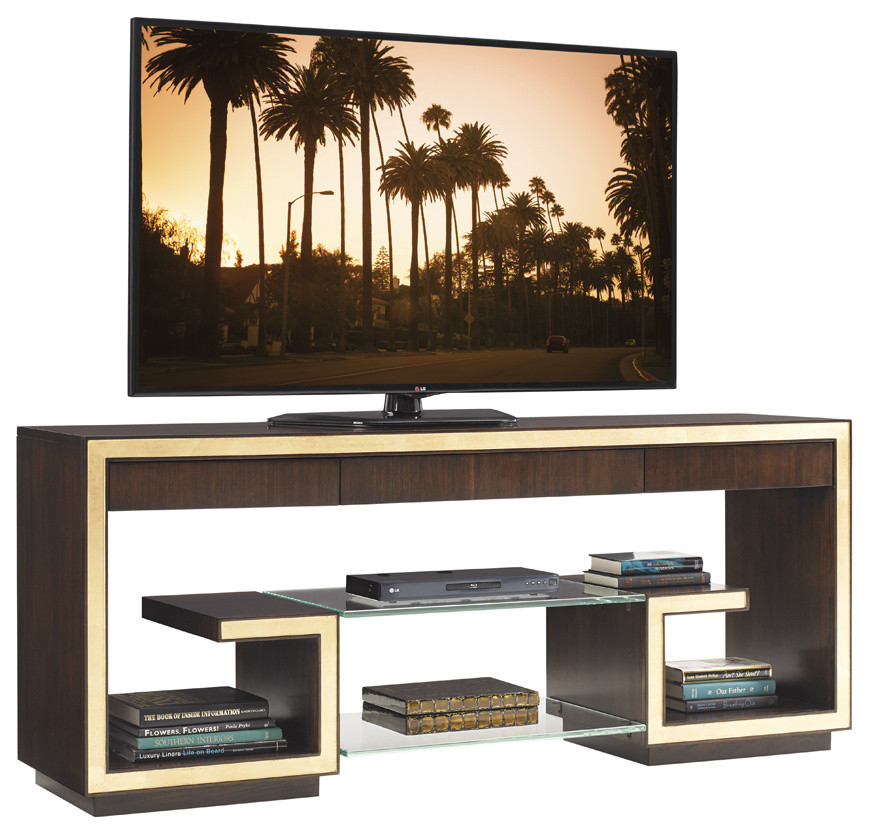 Rodeo Media Console   Transitional   Entertainment Centers And Tv Stands   by Lexington Home Brands  Houzz