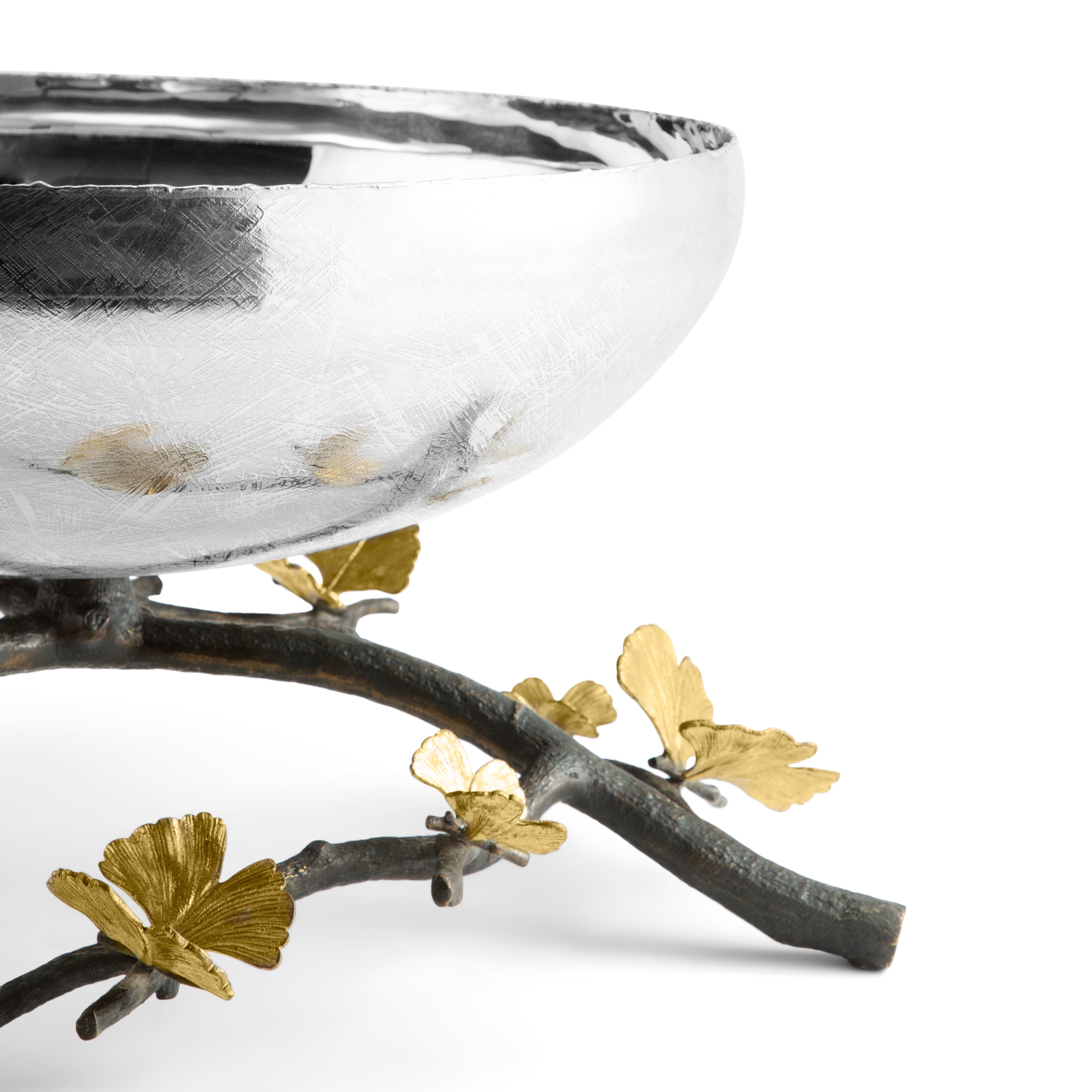 Butterfly Ginkgo Footed Bowl