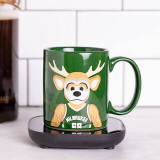 Uncanny Brands NBA MW Bucks Single-Cup Mascot 'Bango' Green Coffee Mug with Warmer for Your Drip Coffee Maker MW1-NBA-BUK-MAS