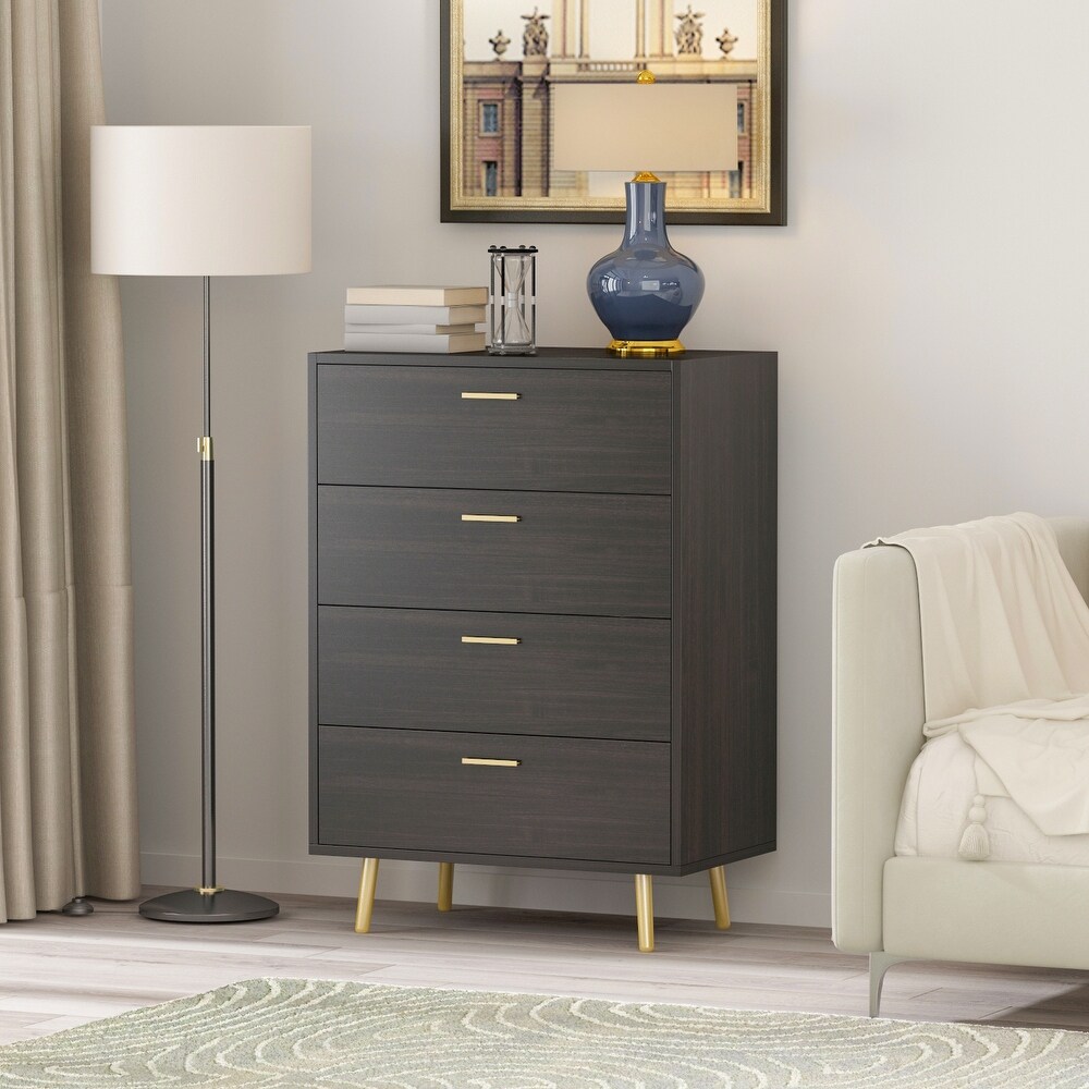 Timechee Modern 4 Drawer Tall Storage Chest Dresser