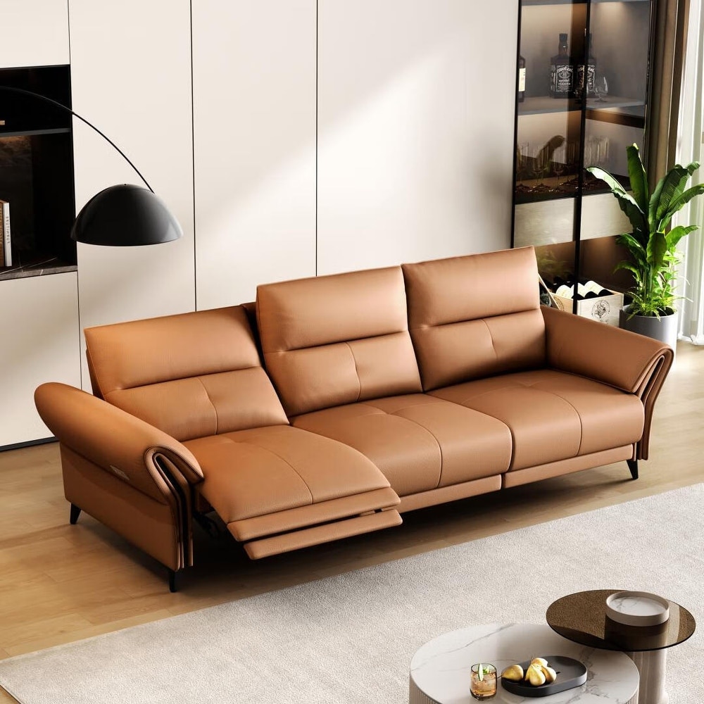 112.5'' Vegan Leather Reclining Sofa   W112.5\