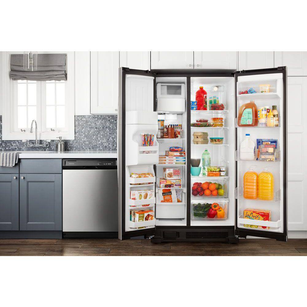 Amana 24.6 cu. ft. Side by Side Refrigerator with Dual Pad External Ice and Water Dispenser in Stainless Steel ASI2575GRS