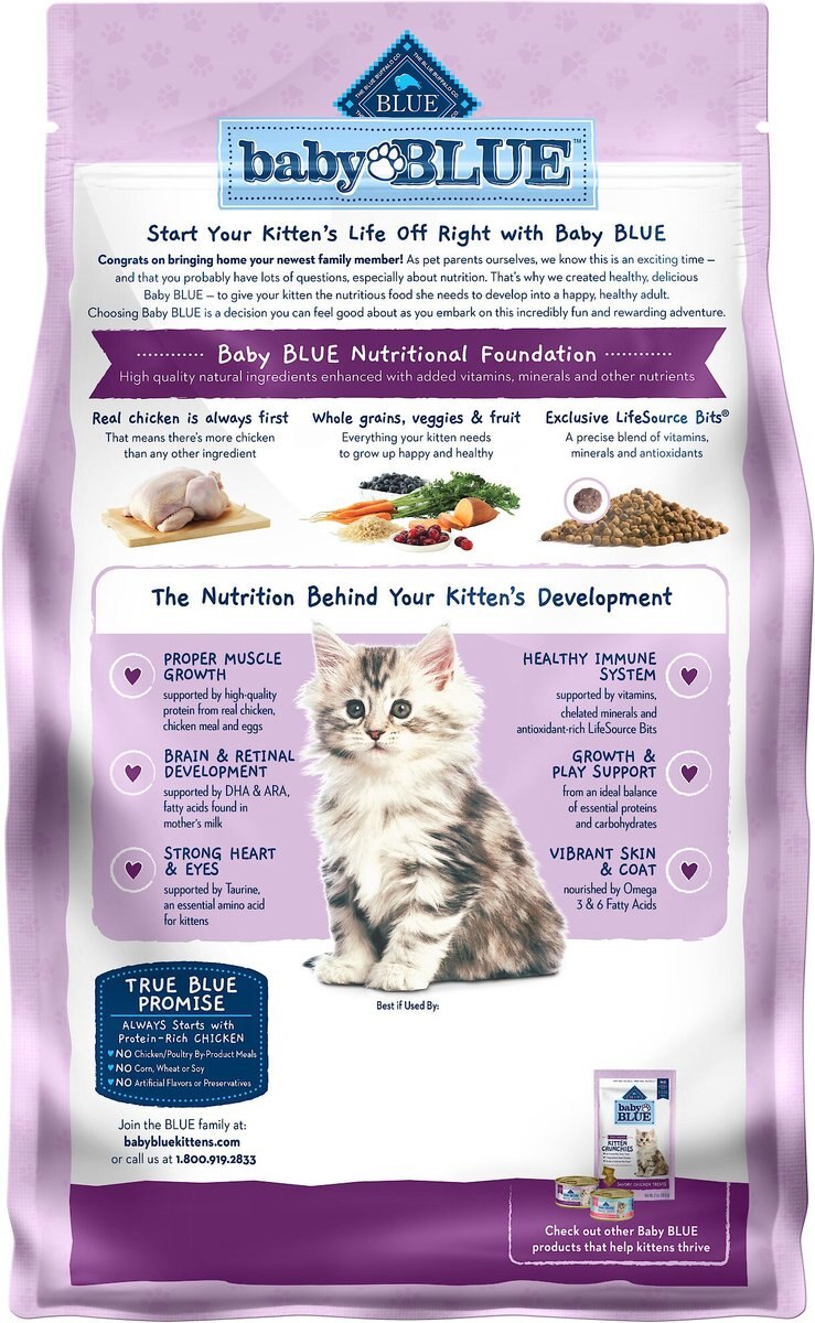 Blue Buffalo Baby Blue Healthy Growth Formula Natural Chicken and Brown Rice Recipe Kitten Dry Food