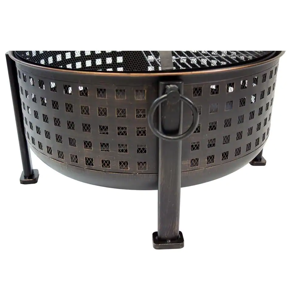 Pleasant Hearth Langston 30 in. Round Deep Bowl Steel Fire Pit In Rubbed Bronze