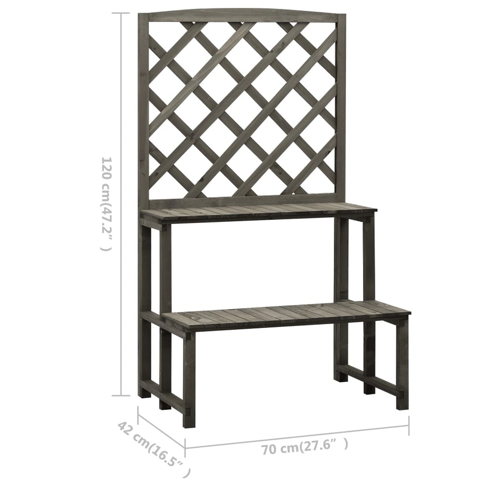 vidaXL Plant Stand with Trellis Gray 27.6\