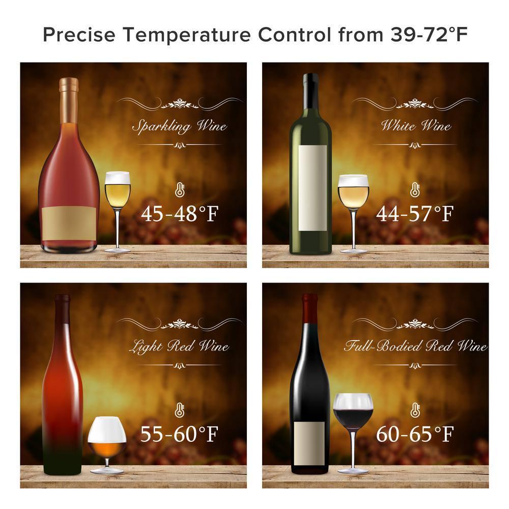 Boyel Living Single Zone 24Bottle Freestanding Wine Cooler with Digital Temperature Control and UVProtective Finish