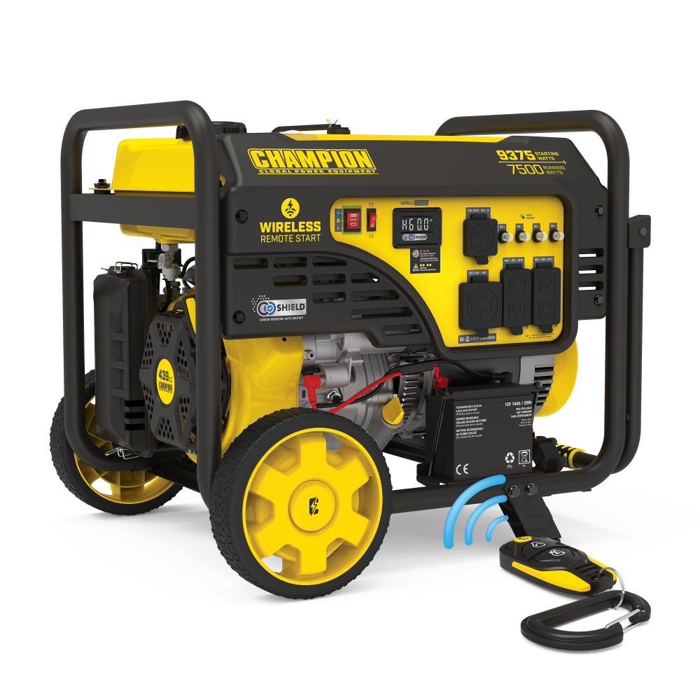 Champion 7500-Watt Portable Generator with Wireless Remote Start with CO Shield ;