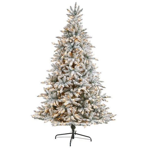 8' Flocked West Virginia Spruce Christmas Tree with 600 Lights