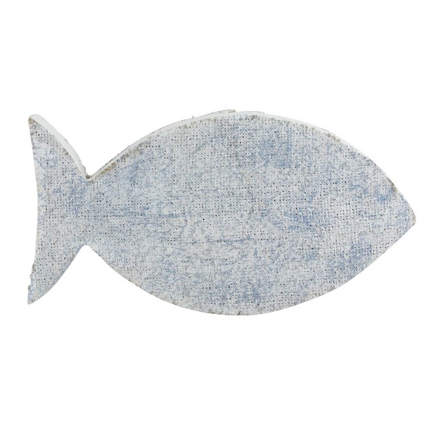 Northlight 10 6 Cape Cod Inspired Table Top White And Blue Fish Decoration