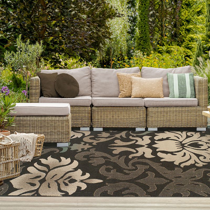 SUPERIOR Lowell Damask Indoor/Outdoor Area Rug